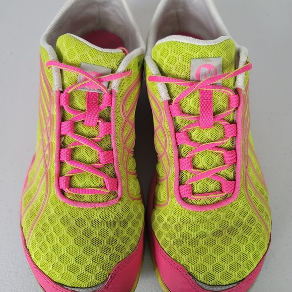 Merrell Vibram Yellow Pink J58096 Road Glove Dash 2 Running Shoes Women's Sz 8 - Picture 6 of 8